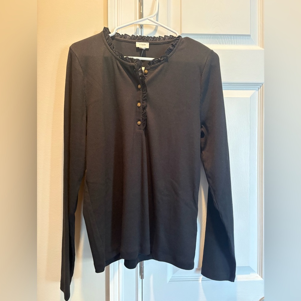 J. Crew Ruffle Henley - Picture 2 of 2
